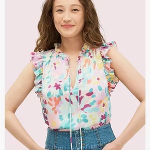 kate spade painted petals top size M